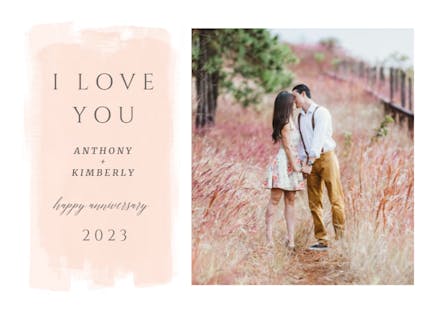 Elegant Brush Stroke - Happy Anniversary Card