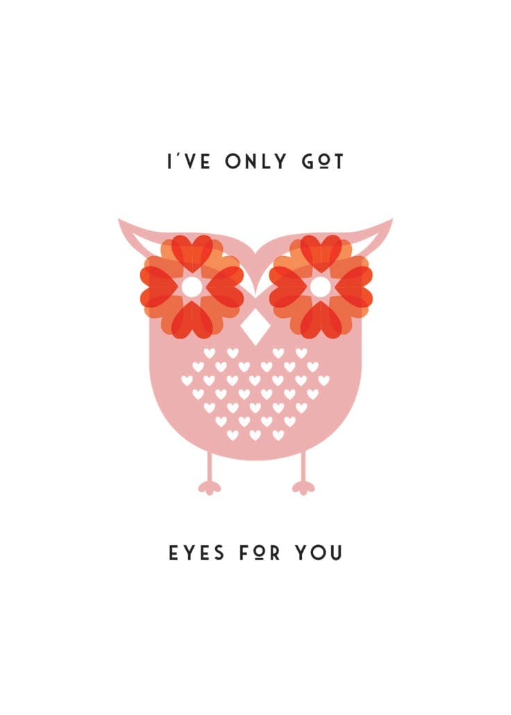 Eyes for you - happy anniversary card