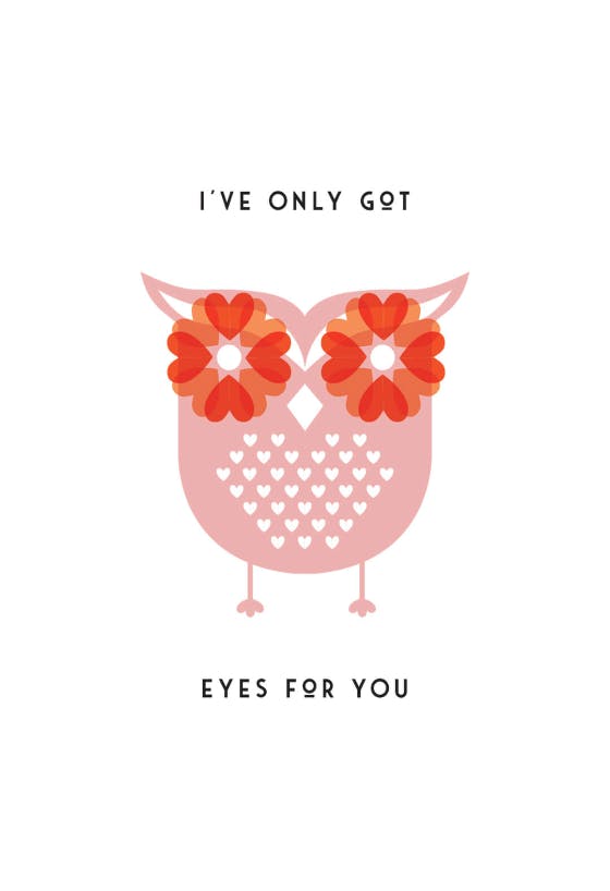 Eyes for you - happy anniversary card
