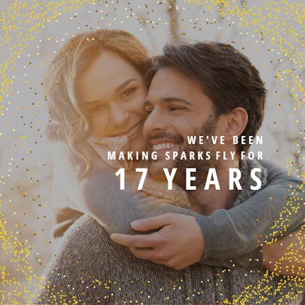 Flying sparks - happy anniversary card