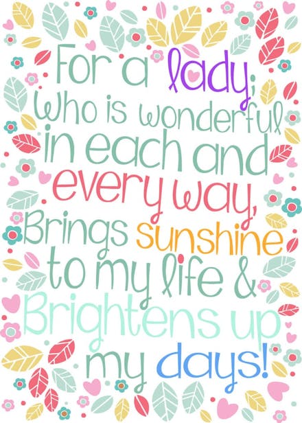 For a lady - card for all occasions