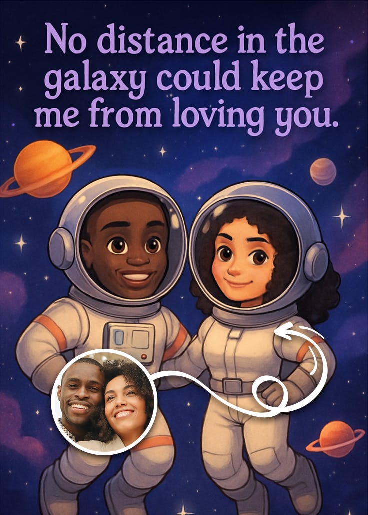 Galaxy love -  tarjeta de aniversario
