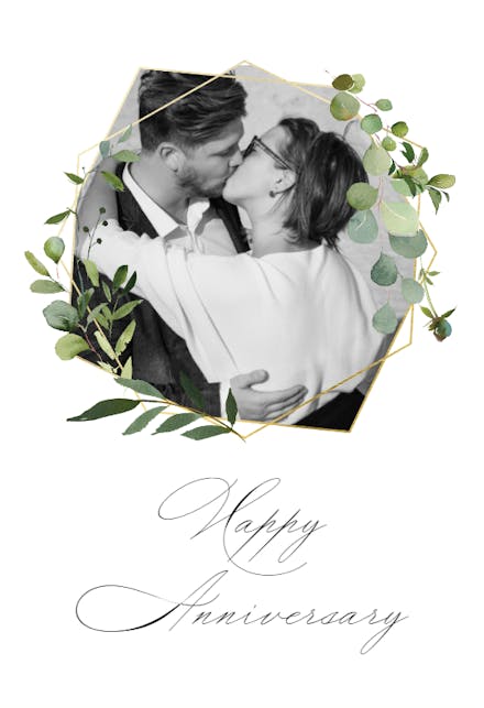 Geometric Eucalyptus - Happy Anniversary Card