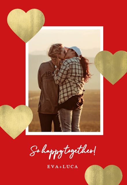 Glitter hearts - happy anniversary card