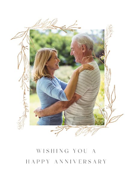 Golden outline branches - card for all occasions