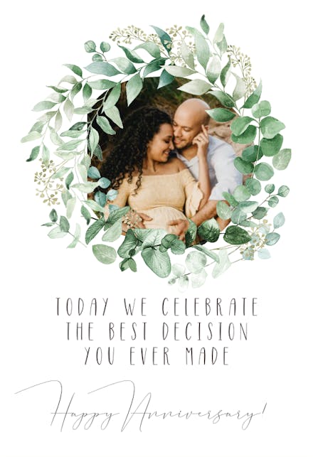 Greenery - Happy Anniversary Card
