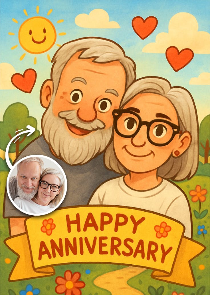 Cuteness overload - happy anniversary card