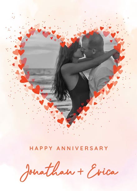 Heart frame - happy anniversary card