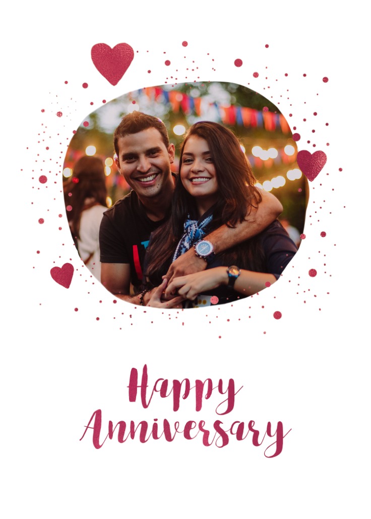 Hearts and Dots - Happy Anniversary Card | Greetings Island