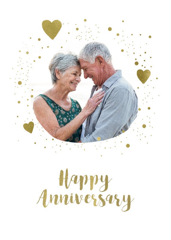 Hearts and dots -  free anniversary card