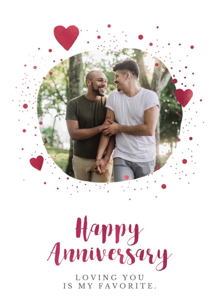 Hearts and sprinkles - anniversary card