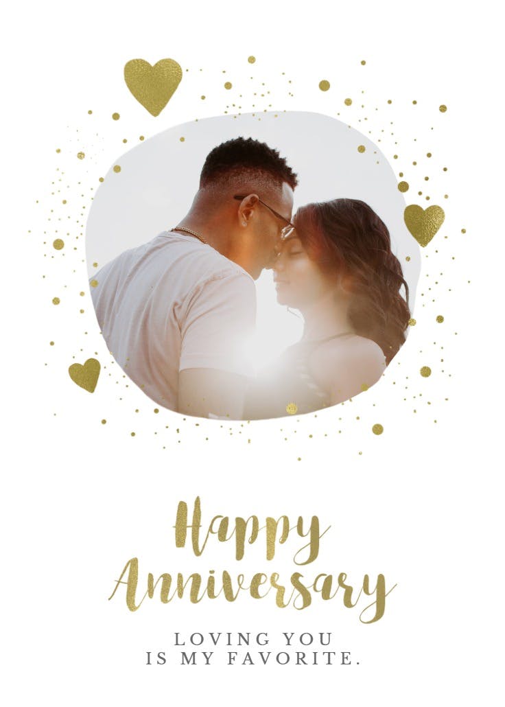 Hearts and sprinkles - anniversary card