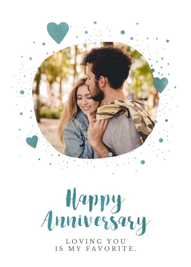 Hearts and sprinkles - anniversary card