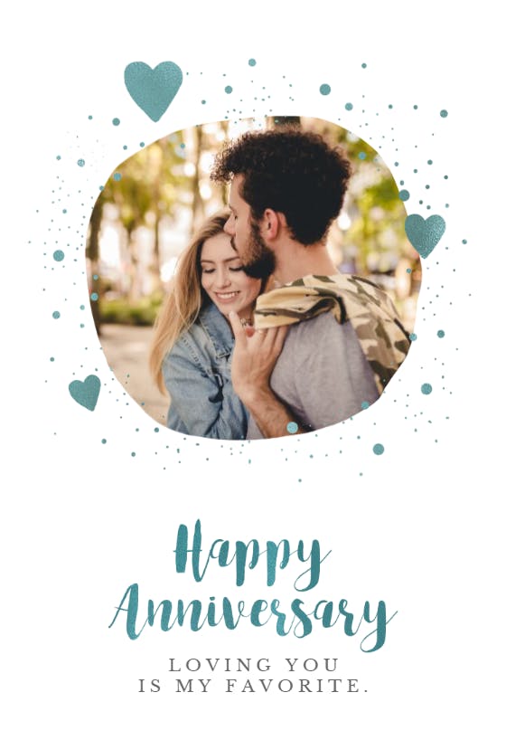 Hearts and sprinkles - happy anniversary card