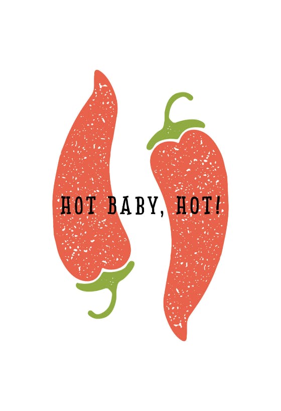 Hot baby hot - happy anniversary card