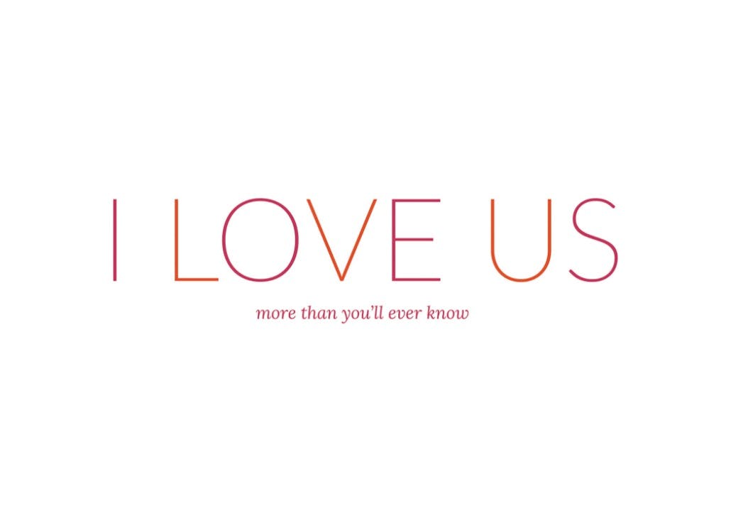 I love us - happy anniversary card