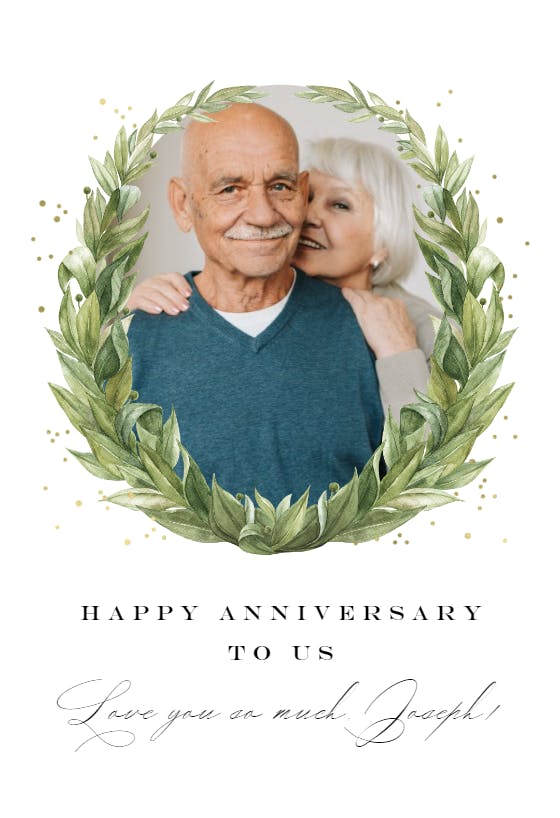 Laurel wreath - happy anniversary card