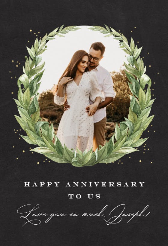Laurel wreath - happy anniversary card