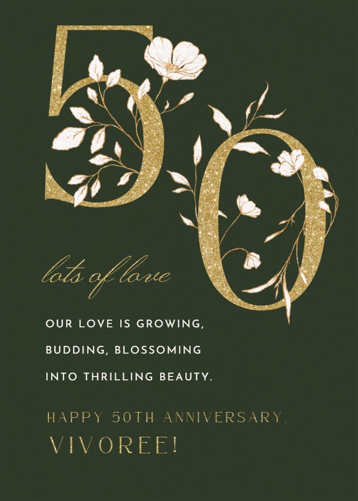 Lots of love at 50 - anniversary card