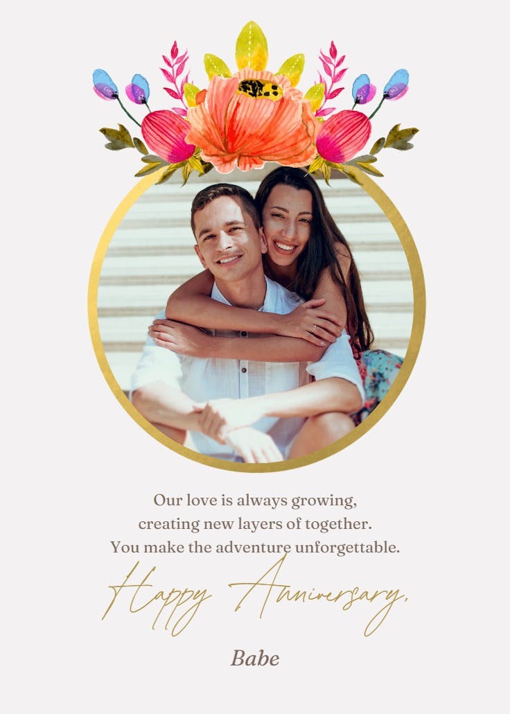 Love circle - happy anniversary card