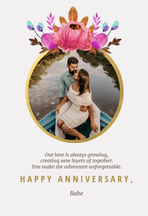 Love circle - happy anniversary card