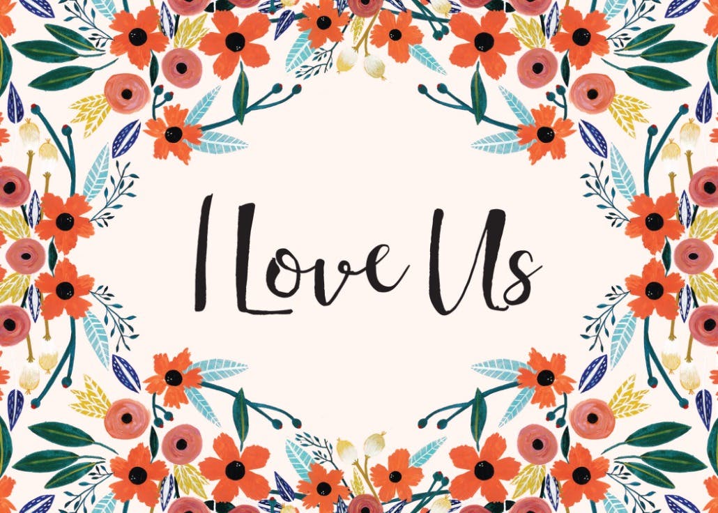 Orange floral - love card