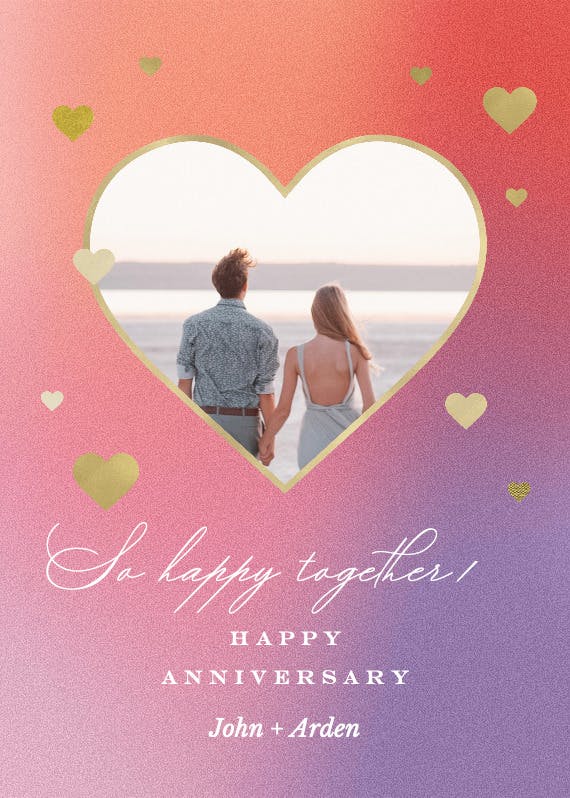 Pastel heart gradient - happy anniversary card