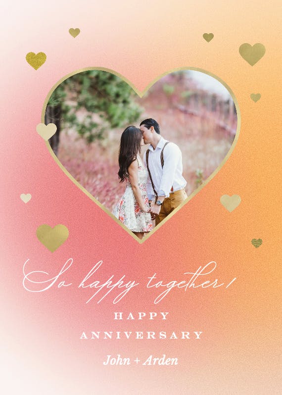 Pastel heart gradient - happy anniversary card