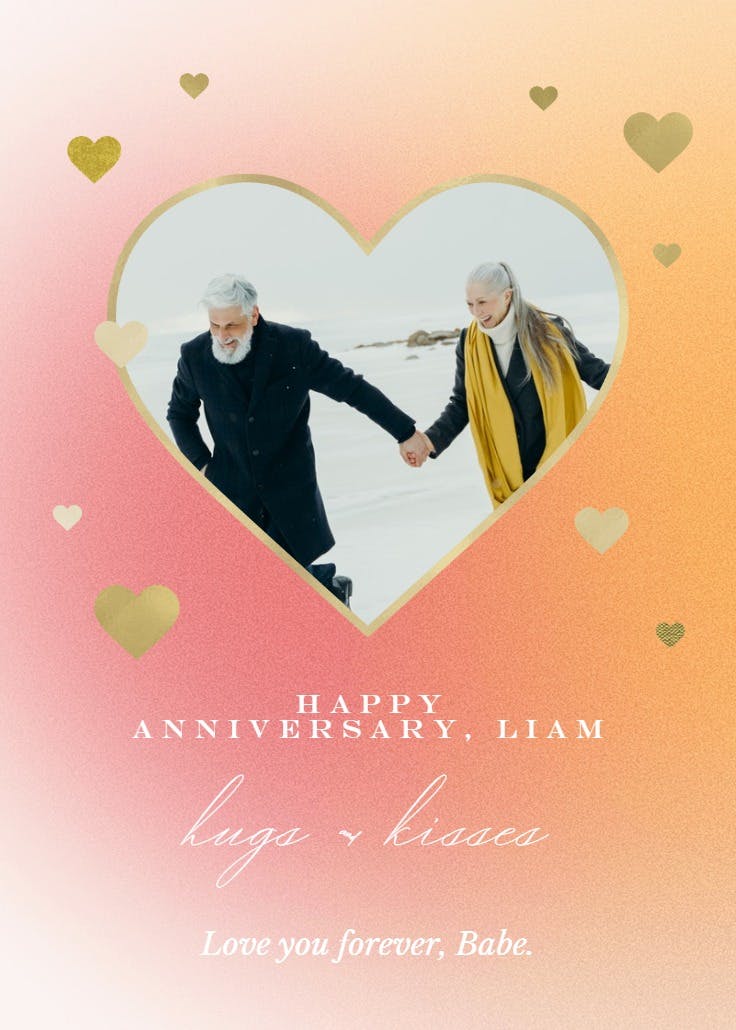 Pastel hearts gradient - anniversary card