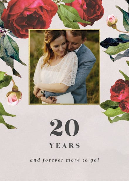 Photo roses - happy anniversary card
