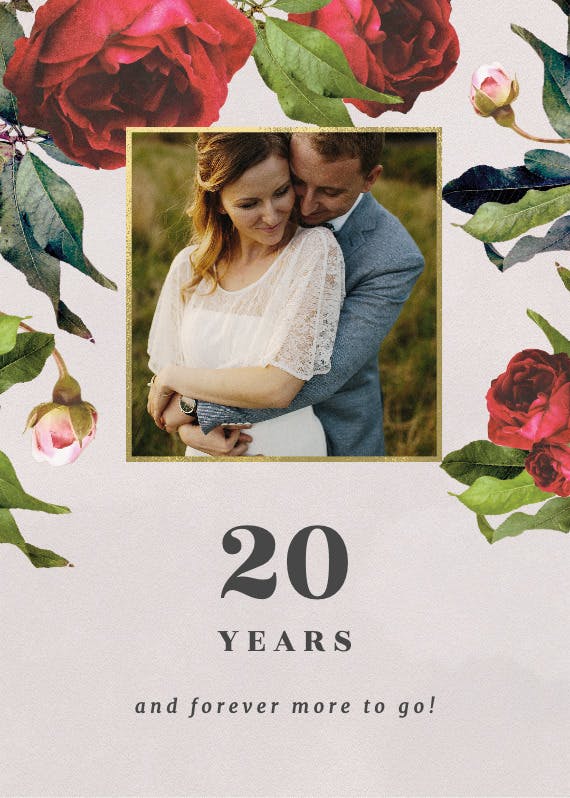 Photo roses - happy anniversary card