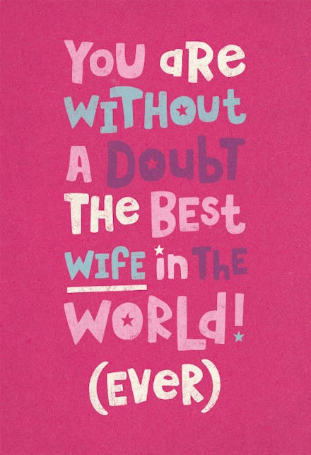 Pink typography - Happy Anniversary Card