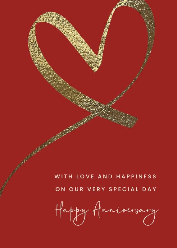 Shimmering heart -  free anniversary card