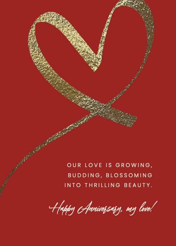 Shiny heart -  free anniversary card