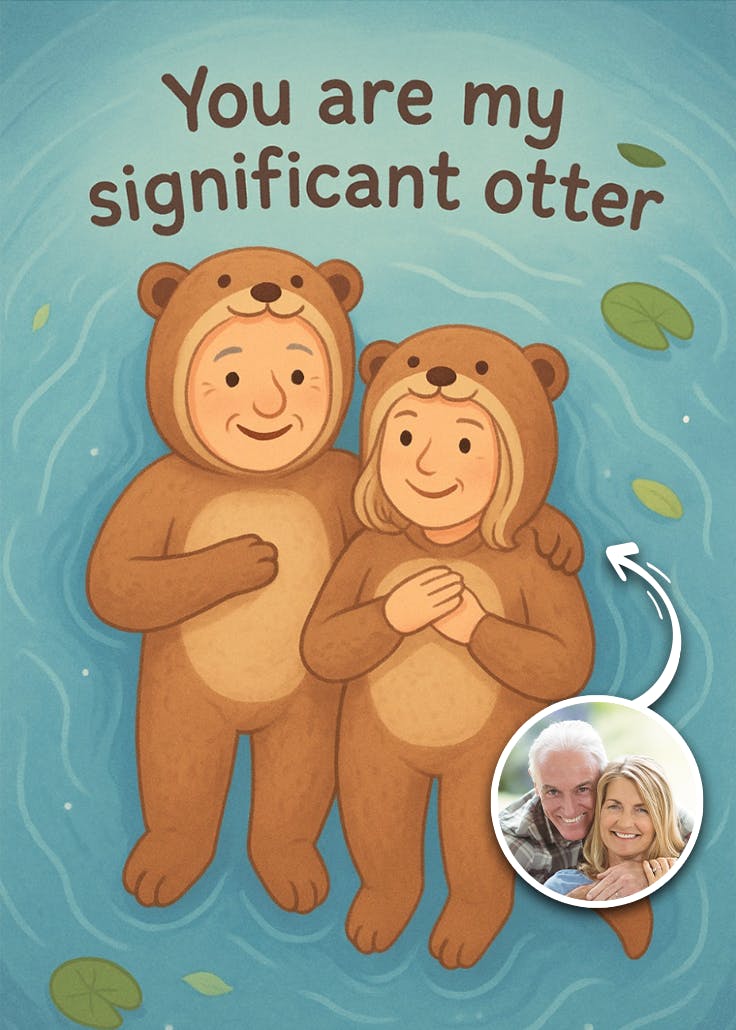 Significant otter - happy anniversary card