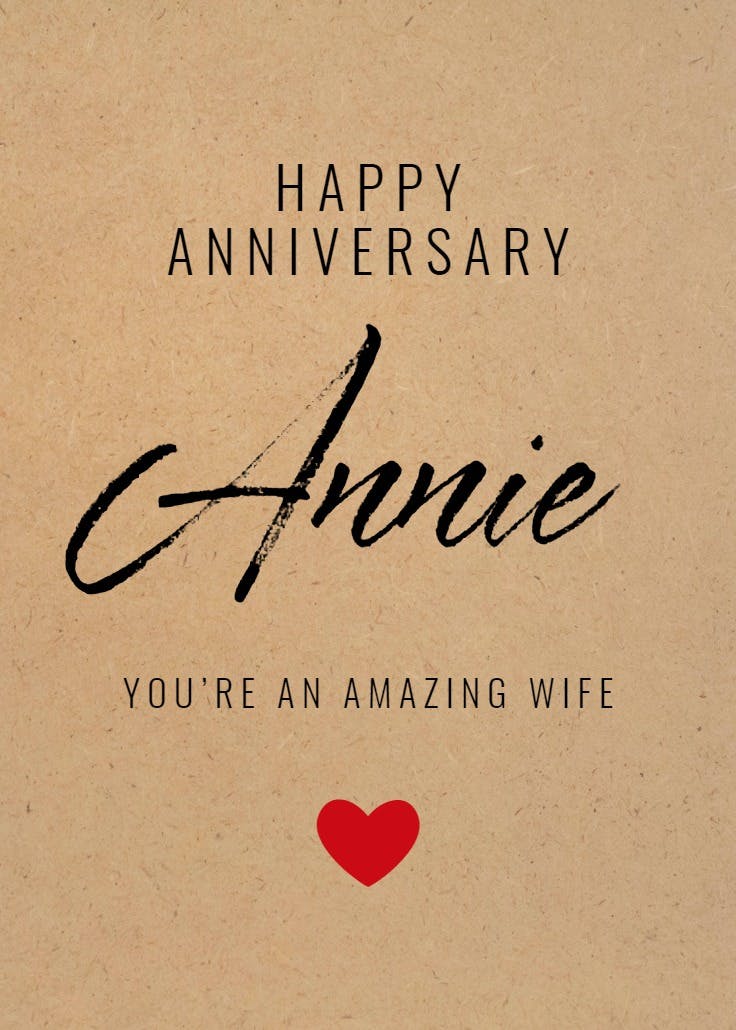 Simple love - anniversary card