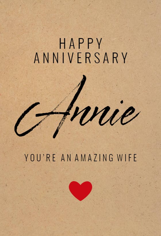 Simple love - happy anniversary card