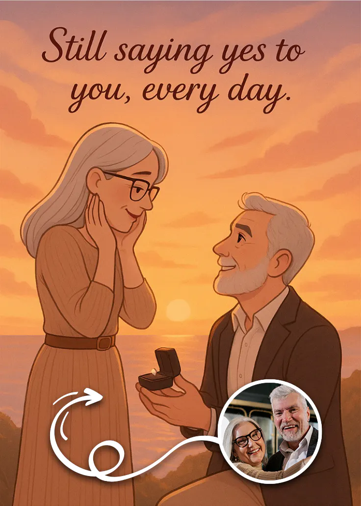 Still saying yes - kartu selamat ulang tahun pernikahan