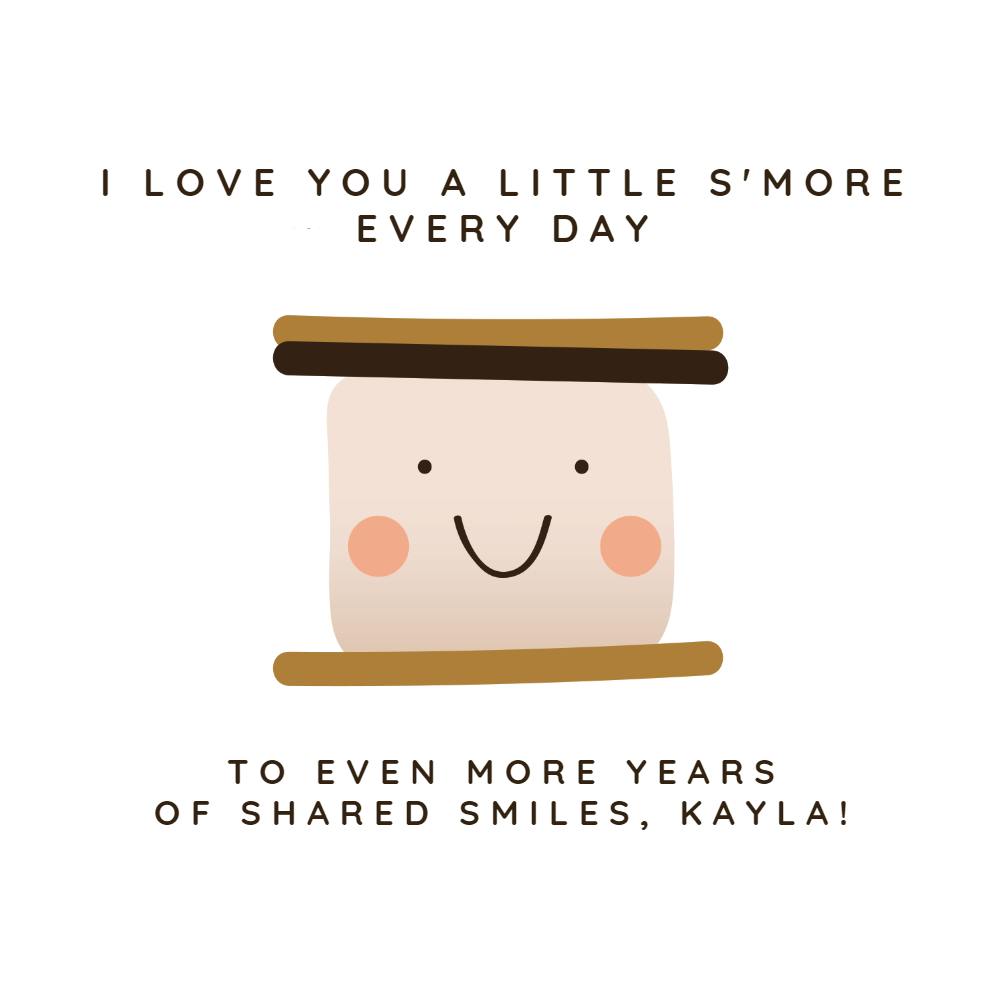 Sweet smiles - happy anniversary card