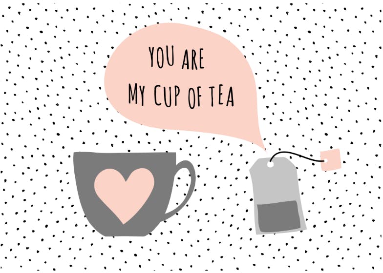 Tea time - happy anniversary card