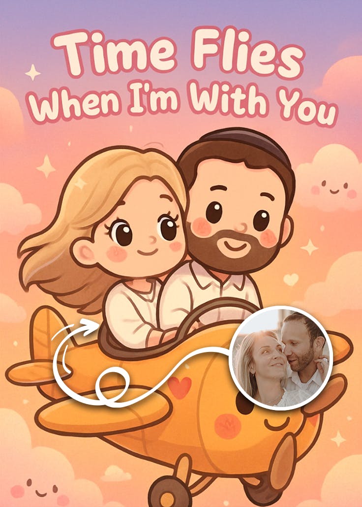 Love in the clouds - happy anniversary card