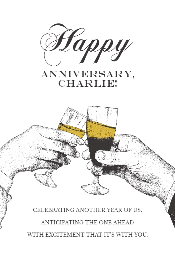 To us - happy anniversary card