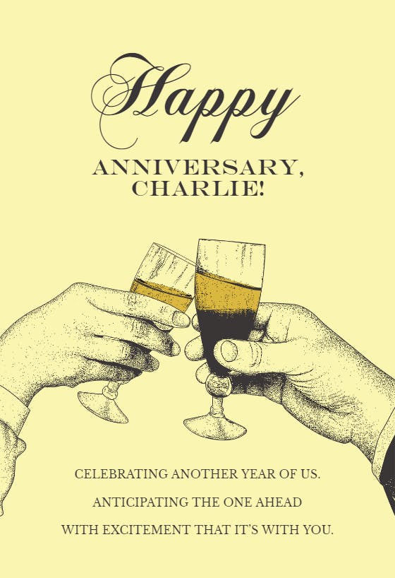 To us - anniversary card