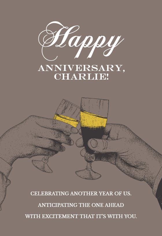 To us - happy anniversary card