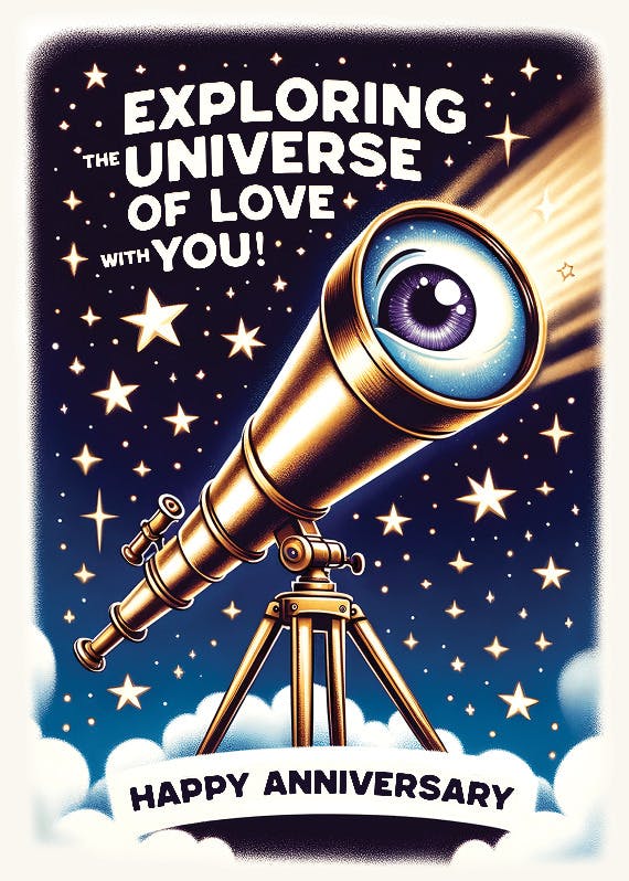 Universe of love - happy anniversary card