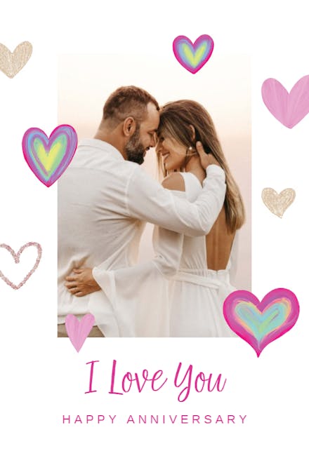 Hearty vibes - Happy Anniversary Card