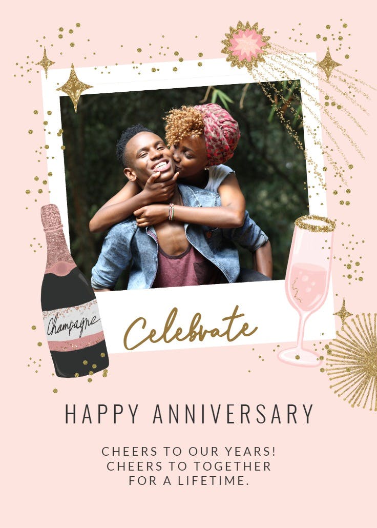 Wine & romance - anniversary card
