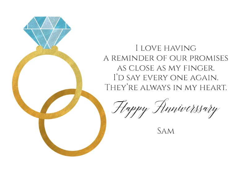 With this ring - happy anniversary card