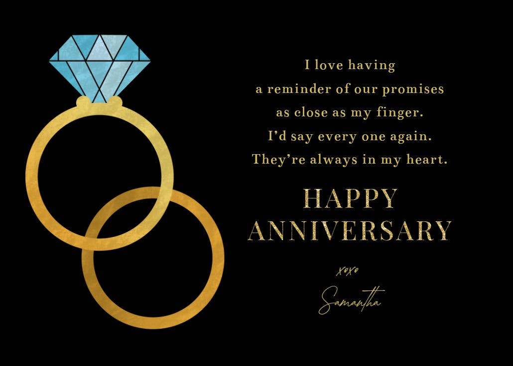 With this ring - happy anniversary card