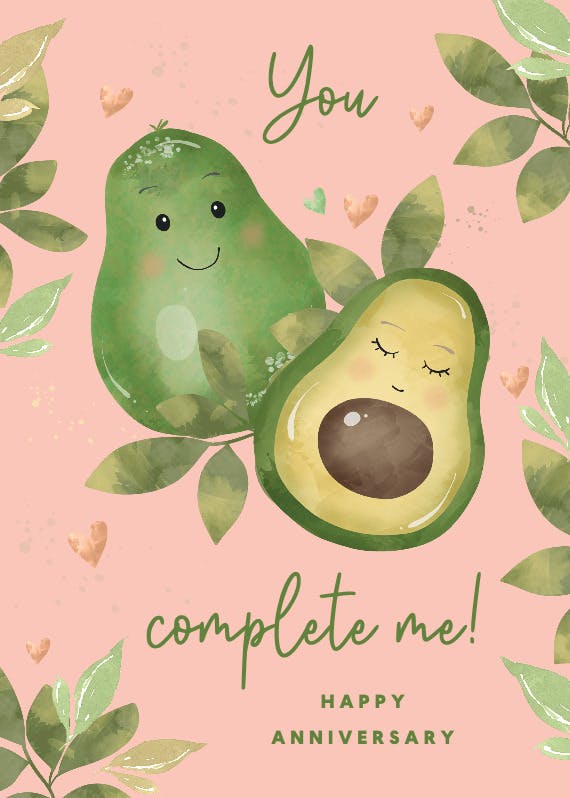 You complete me - anniversary card